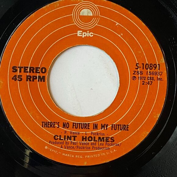 Clint Holmes Playground In My Mind/There's No Future In My Future 7" Vinyl - Picture 3 of 8